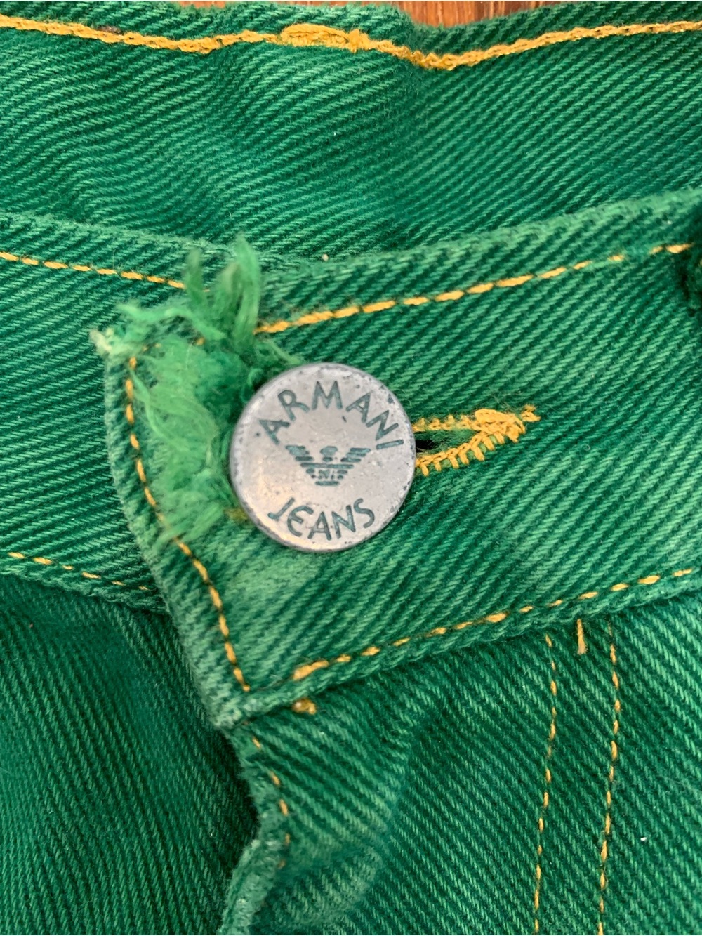 VTG Green Armani Jeans Women’s Size 8 Retro 1980s 1990s Made in USA 100% Cotton - Picture 13 of 14